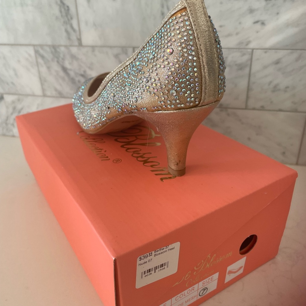 DeBlossom irredescent sparkly wedding shoes